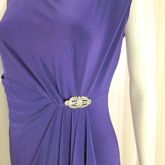 Tiana B Purple Floor Length Spandex Dress Size 6 - Picture 5 of 13